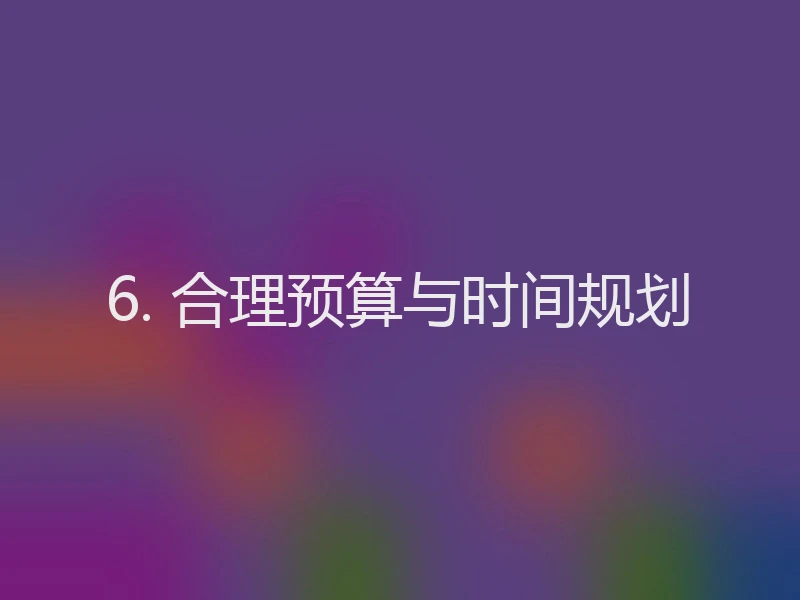 6. 合理预算与时间规划