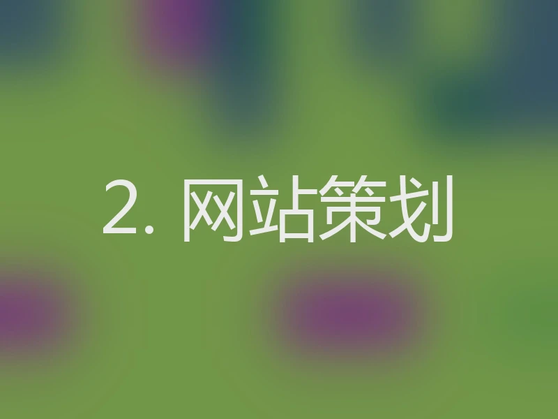 2. 网站策划