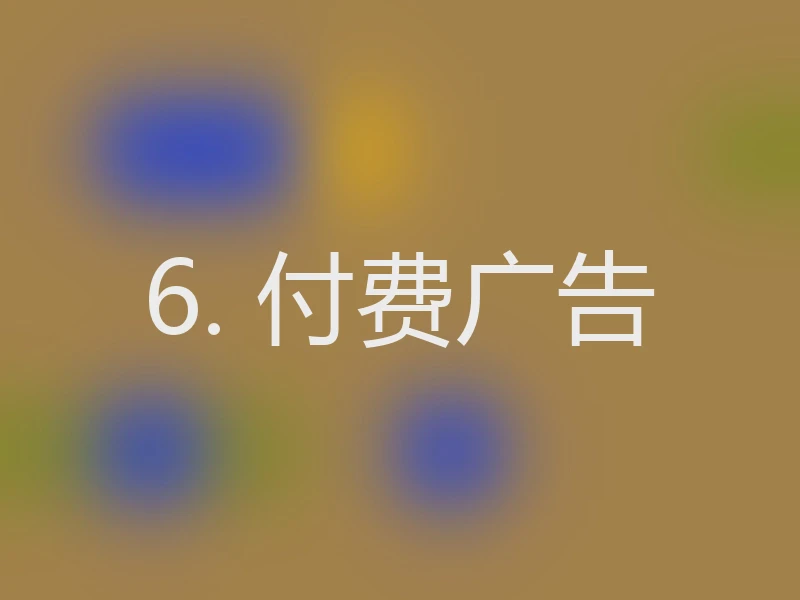 6. 付费广告