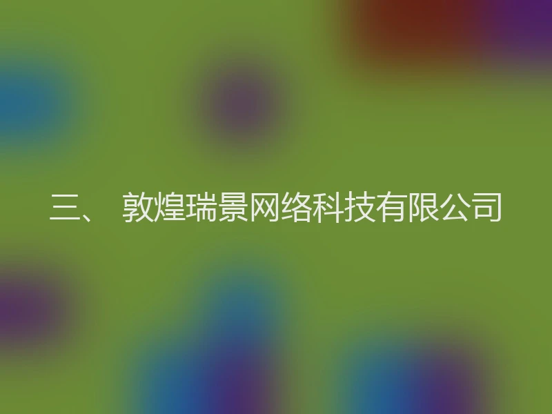 三、 敦煌瑞景网络科技有限公司