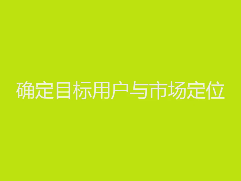 确定目标用户与市场定位