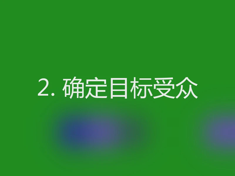 2. 确定目标受众