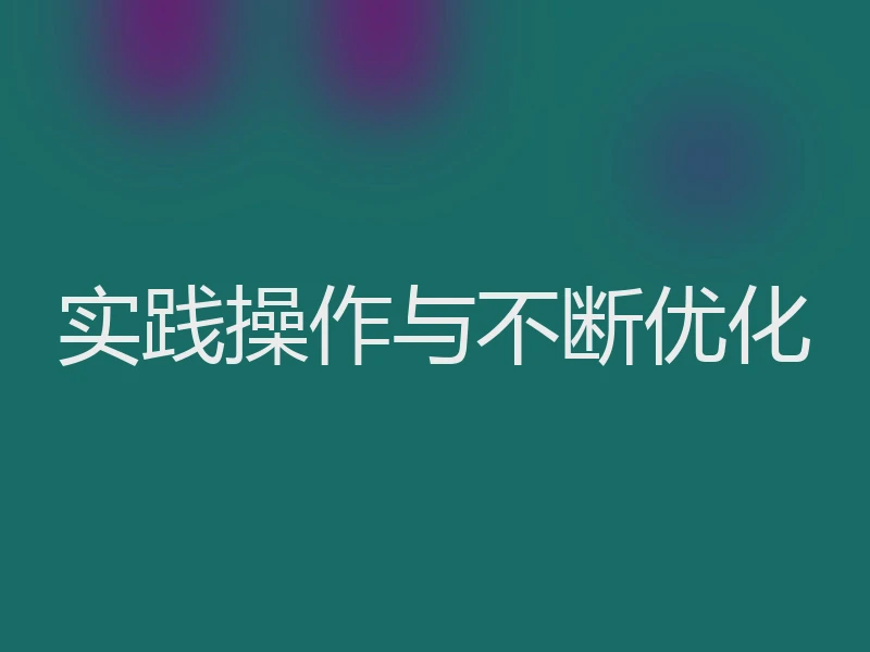 实践操作与不断优化