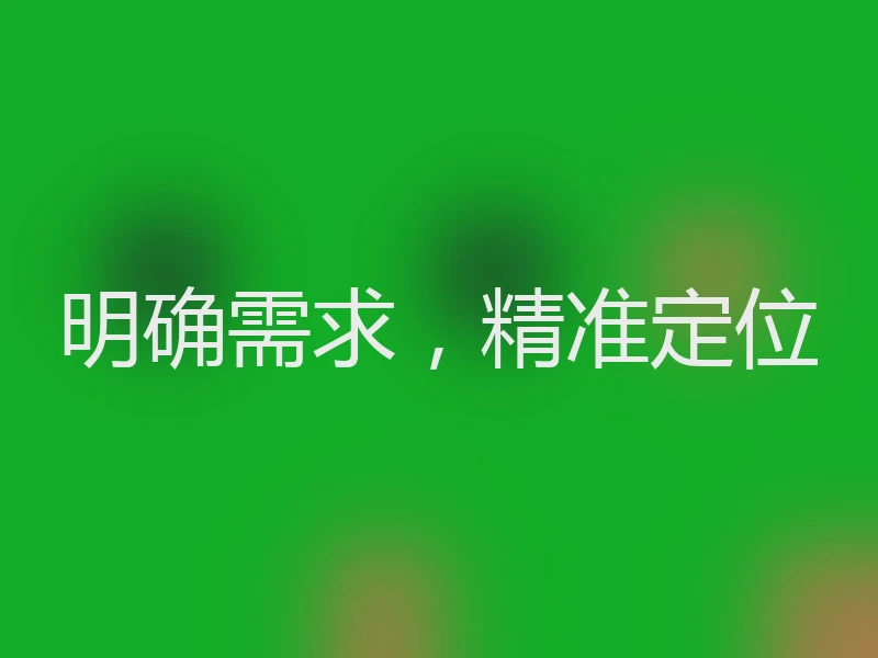 明确需求，精准定位