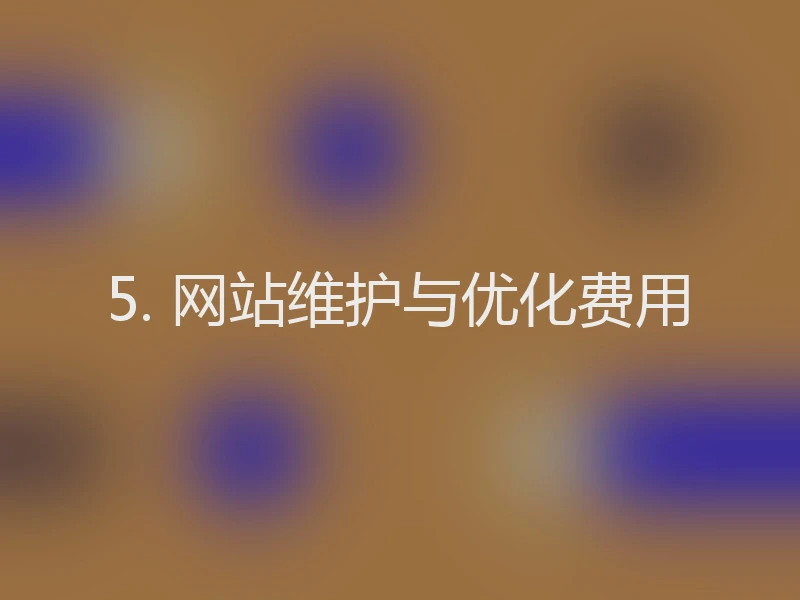 5. 网站维护与优化费用