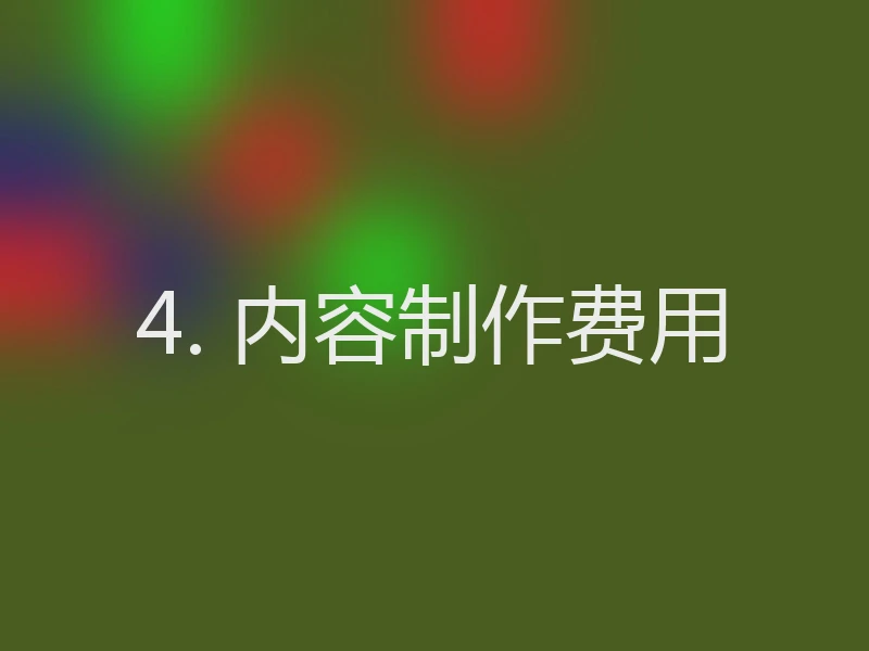 4. 内容制作费用