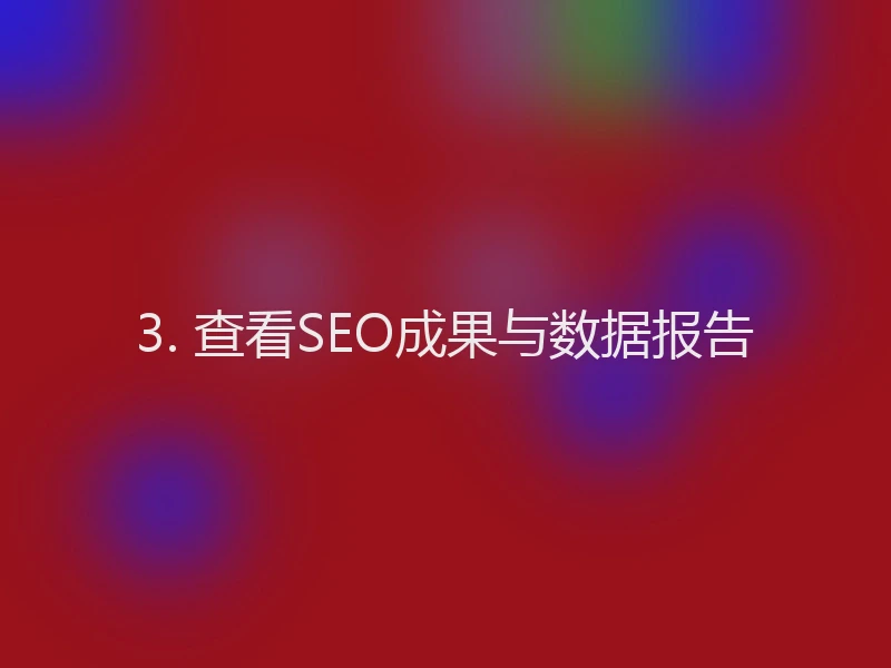 3. 查看SEO成果与数据报告