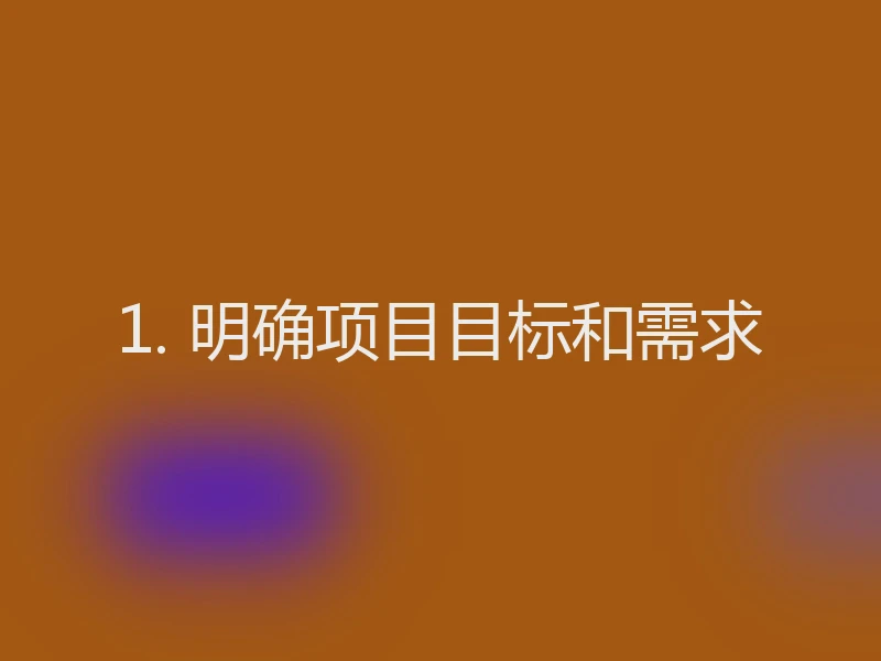 1. 明确项目目标和需求