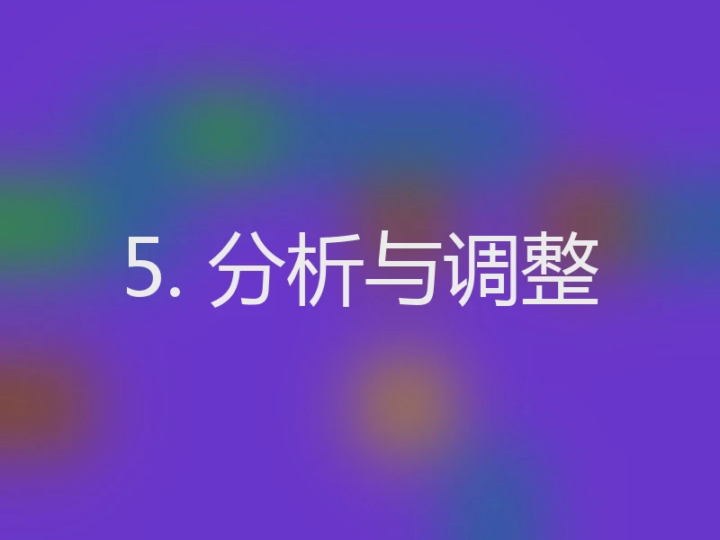 5. 分析与调整