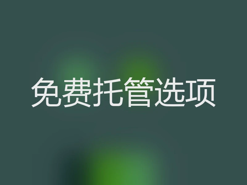 免费托管选项