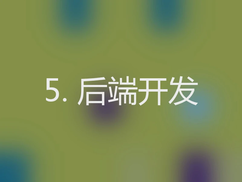 5. 后端开发