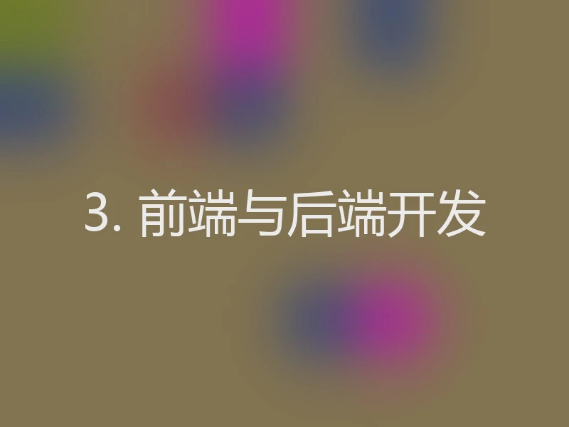3. 前端与后端开发