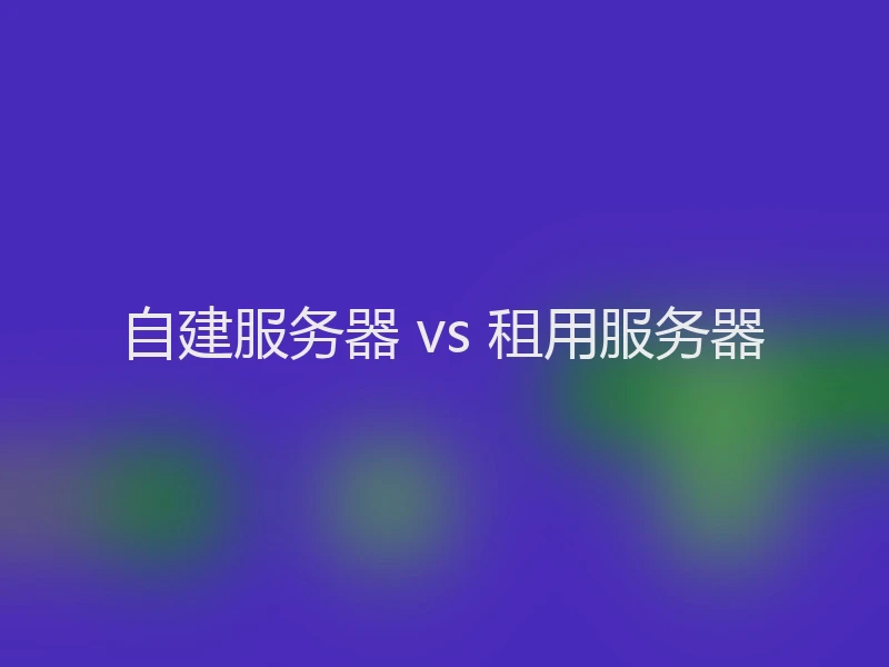 自建服务器 vs 租用服务器