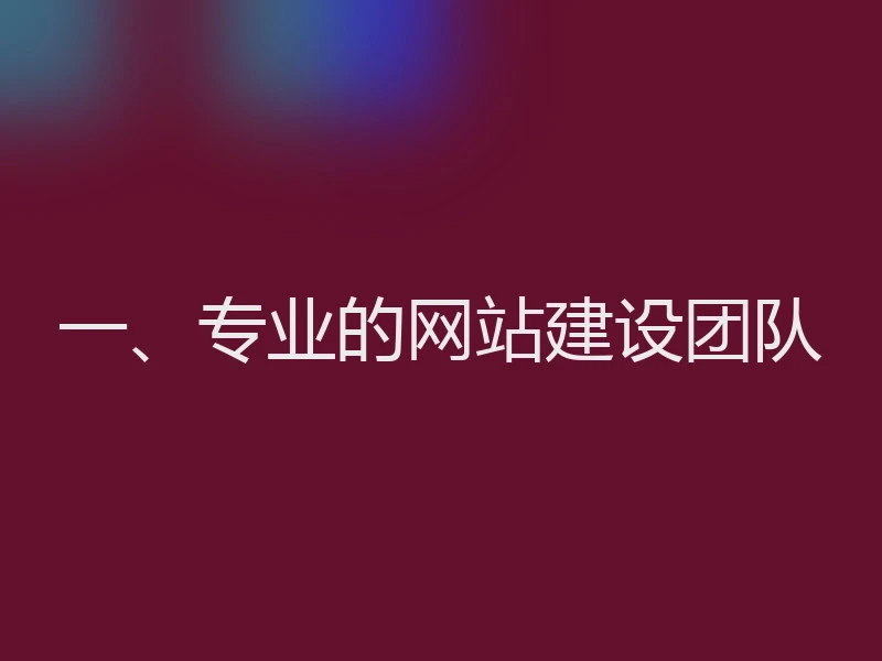 一、专业的网站建设团队