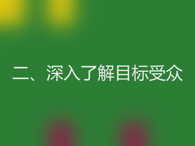 二、深入了解目标受众
