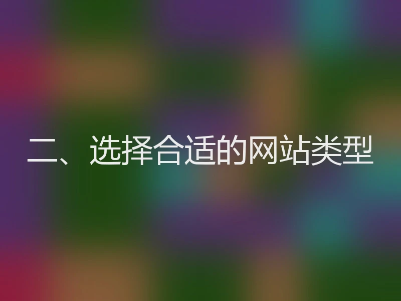 二、选择合适的网站类型