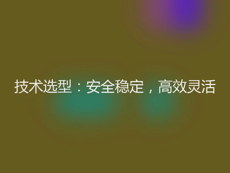 技术选型:安全稳定,高效灵活