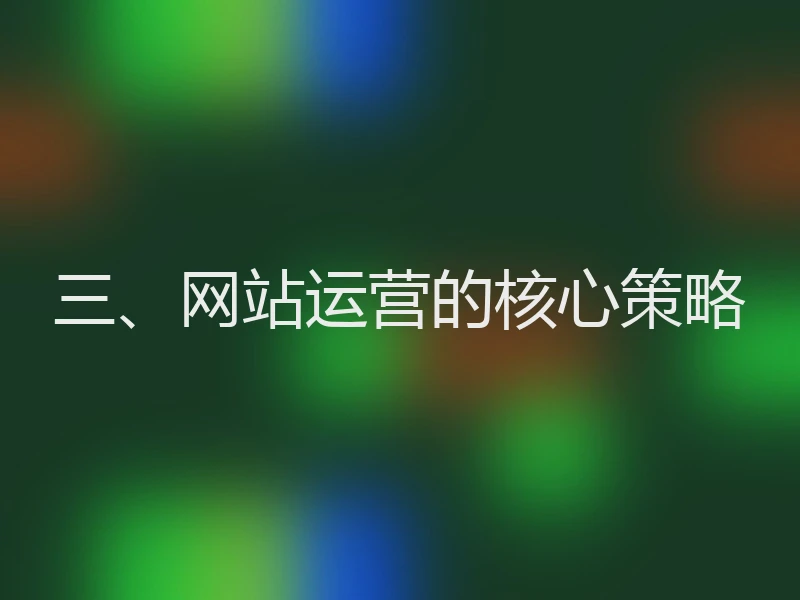 三、网站运营的核心策略