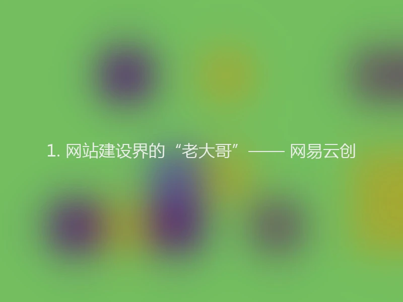 1. 网站建设界的“老大哥”—— 网易云创