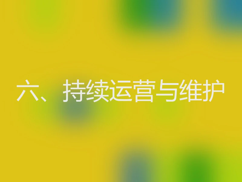 六、持续运营与维护