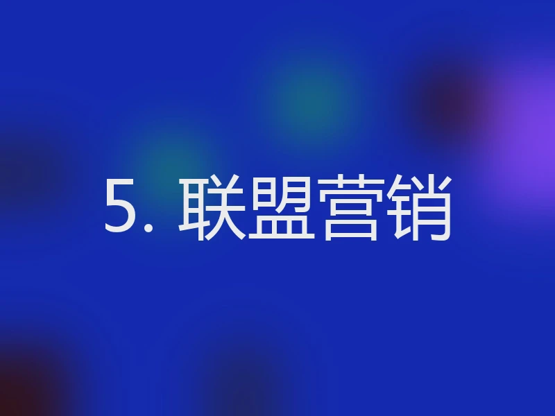 5. 联盟营销