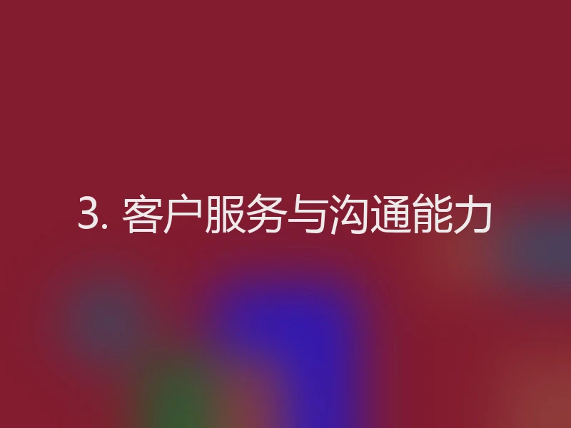 3. 客户服务与沟通能力