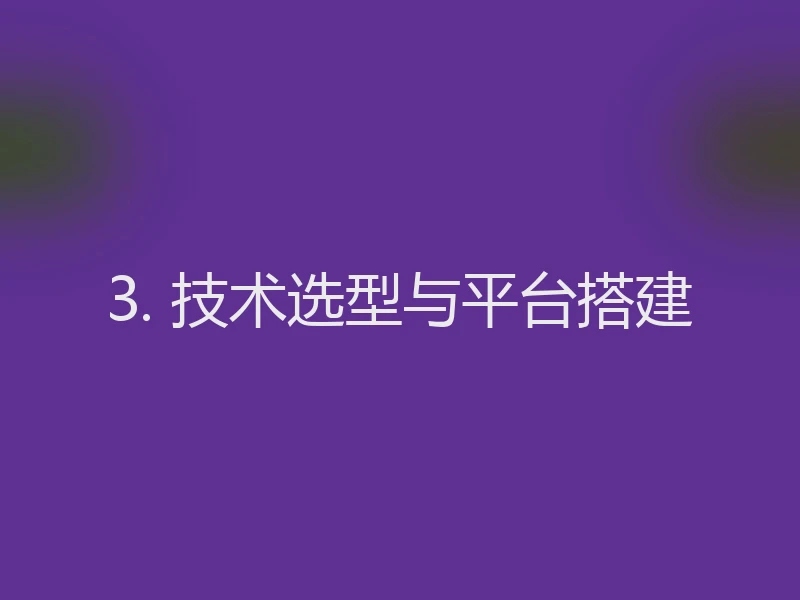 3. 技术选型与平台搭建