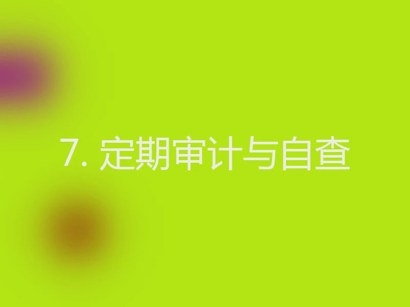 7. 定期审计与自查