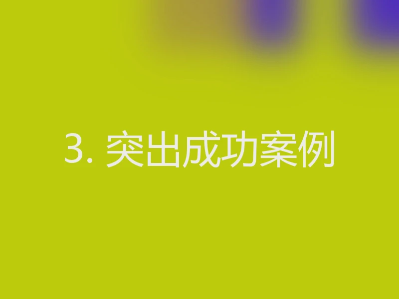 3. 突出成功案例