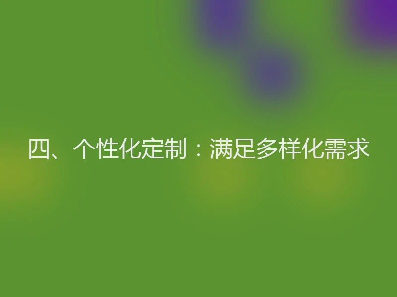 四、个性化定制：满足多样化需求