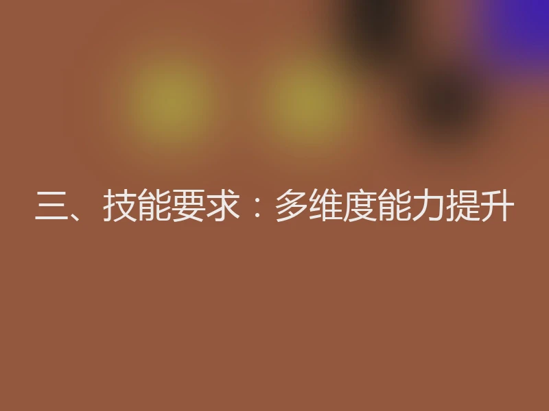 三、技能要求：多维度能力提升