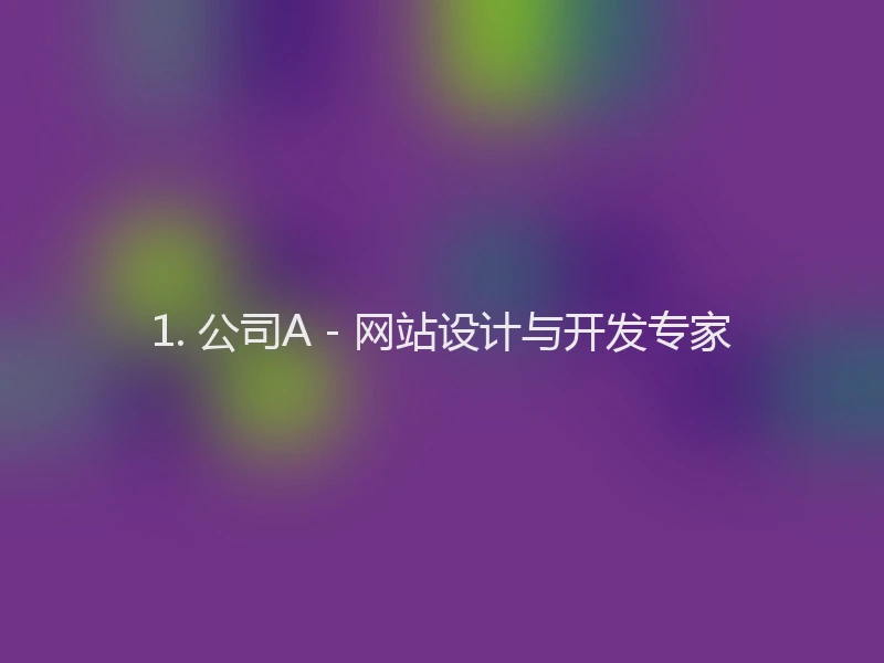 1. 公司A - 网站设计与开发专家