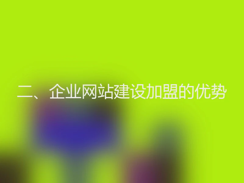 二、企业网站建设加盟的优势