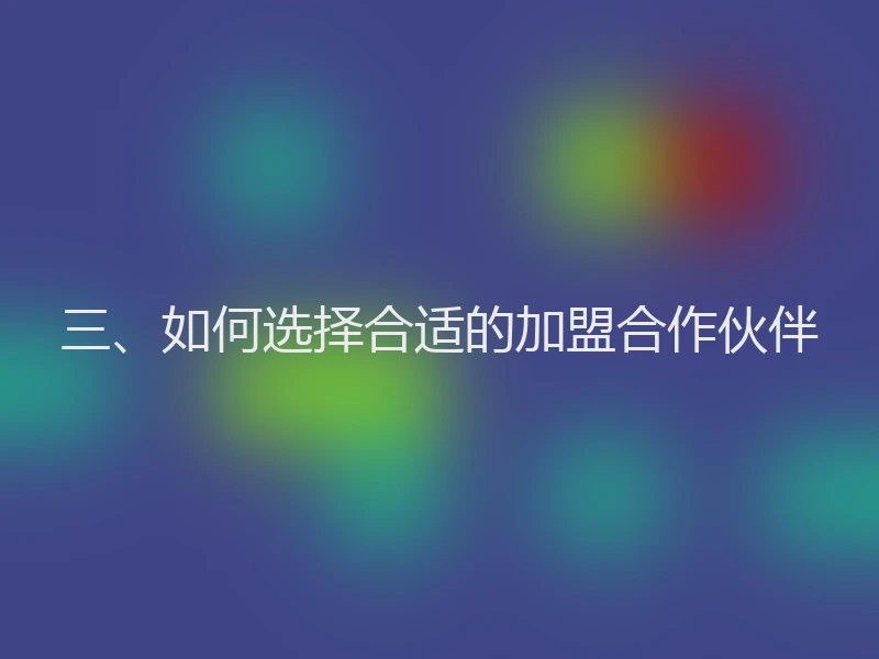 三、如何选择合适的加盟合作伙伴