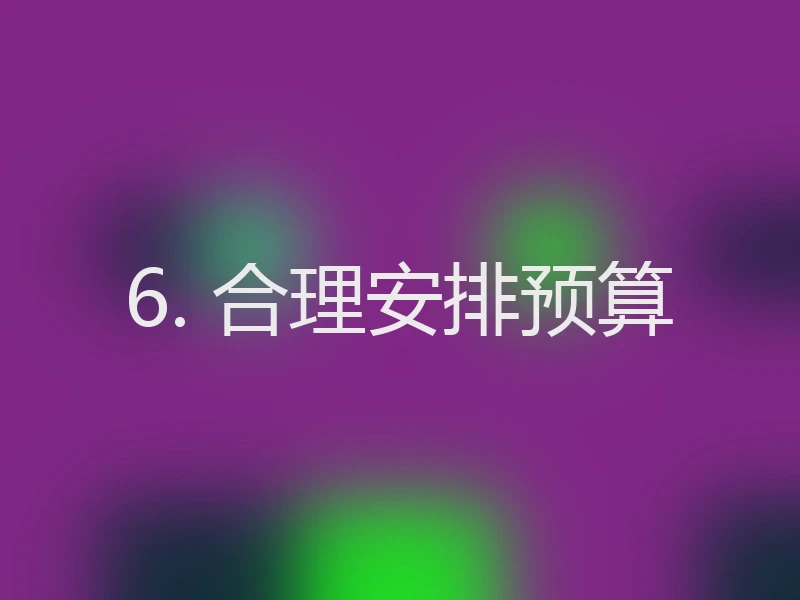 6. 合理安排预算