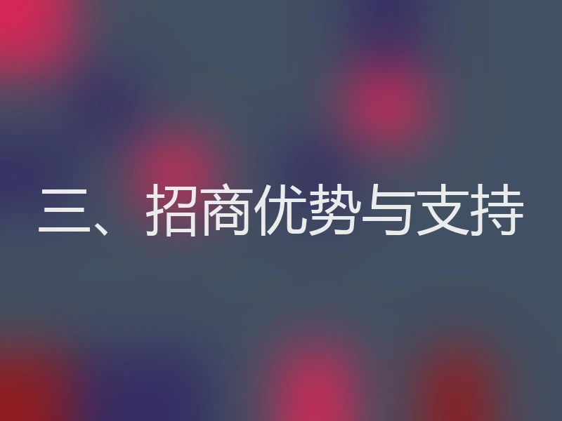 三、招商优势与支持