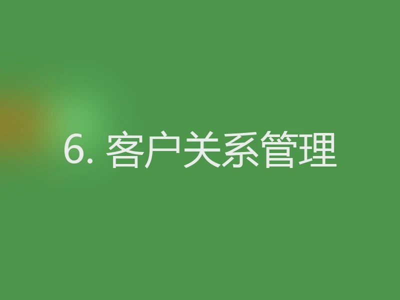 6. 客户关系管理