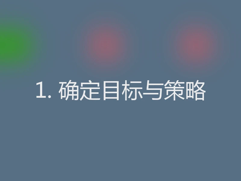 1. 确定目标与策略