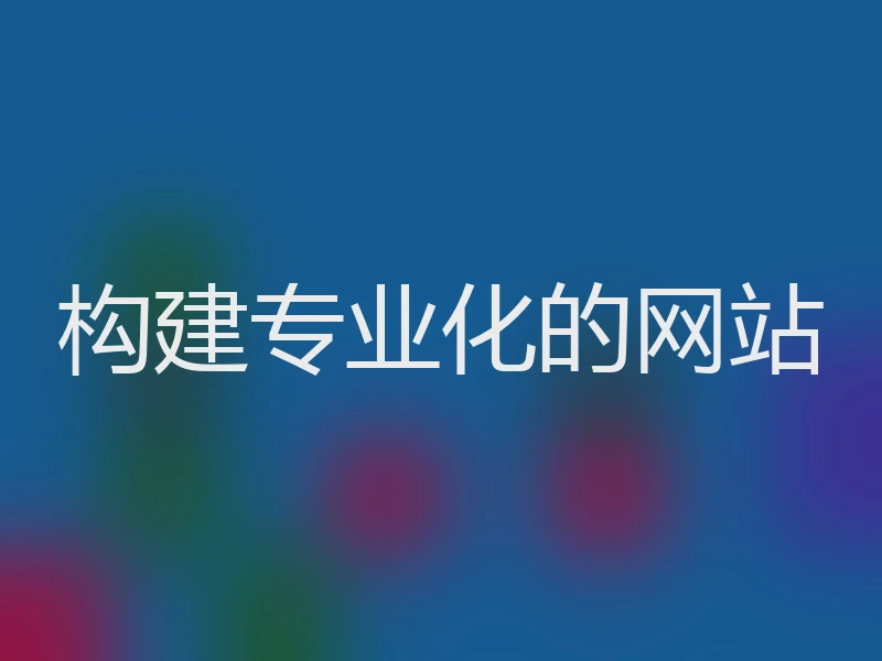 构建专业化的网站