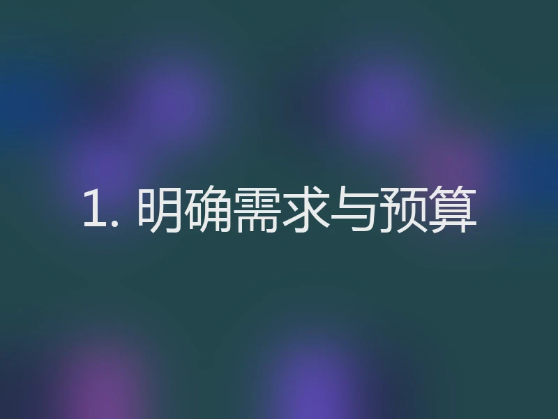 1. 明确需求与预算