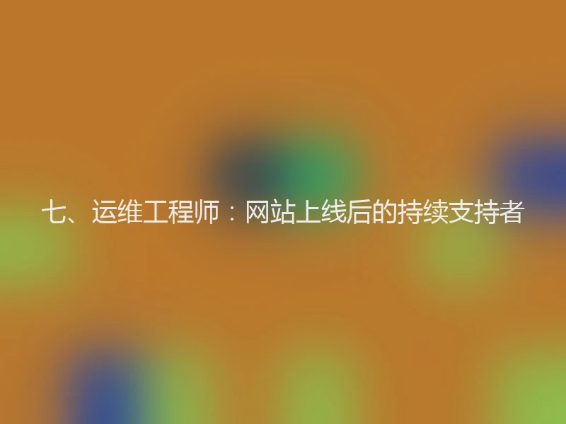 七、运维工程师：网站上线后的持续支持者