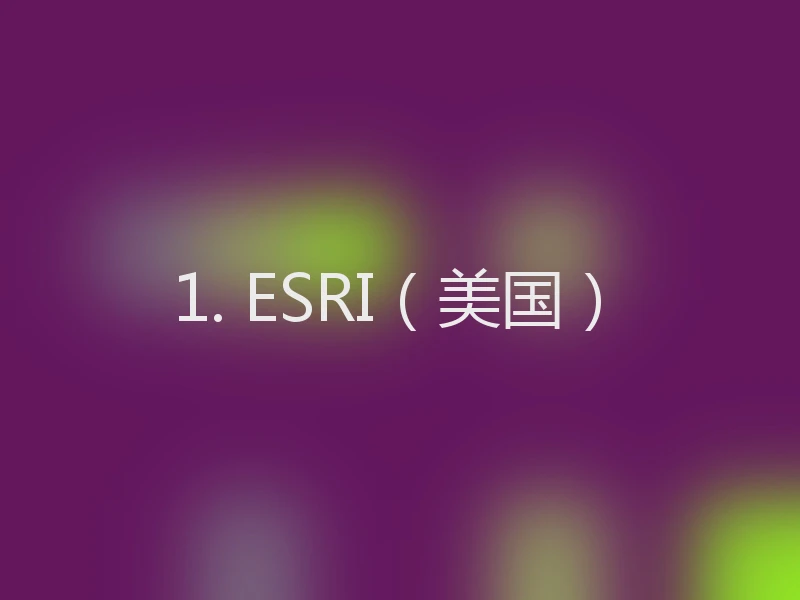 1. ESRI（美国）