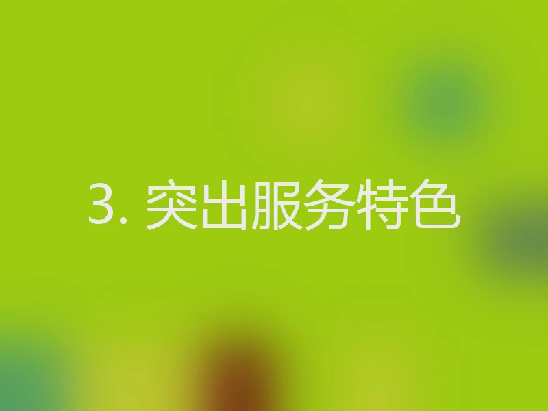 3. 突出服务特色