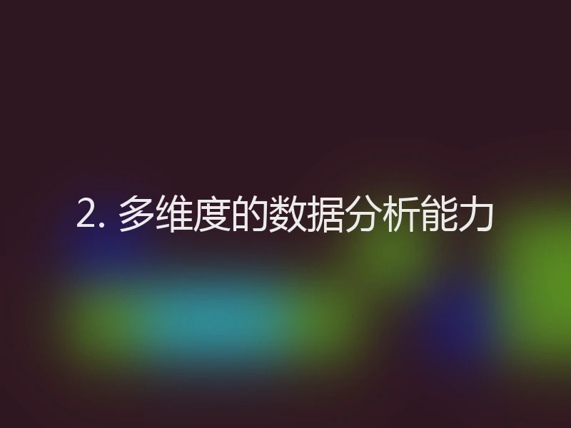 2. 多维度的数据分析能力