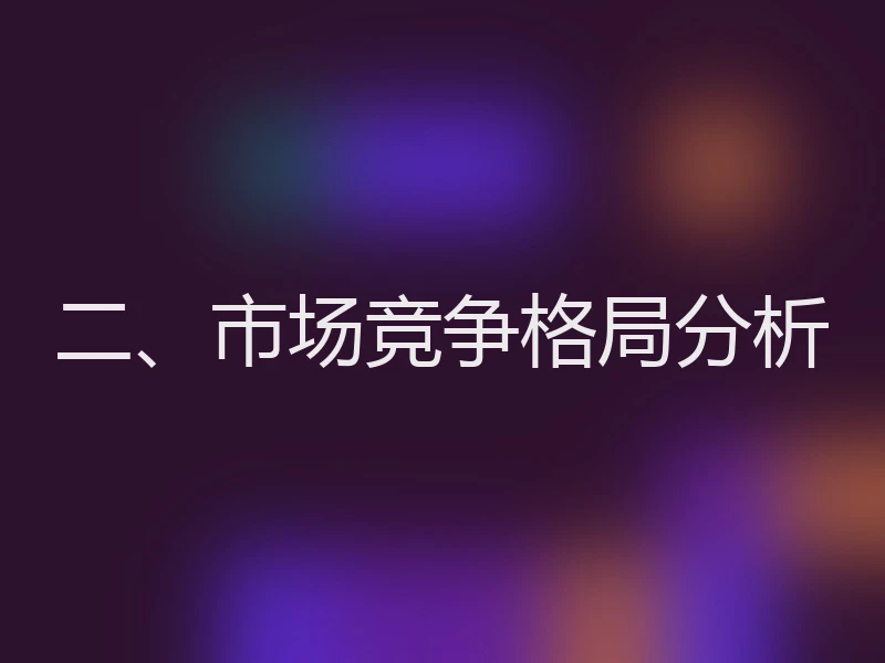 二、市场竞争格局分析