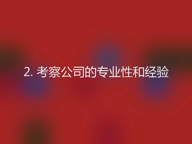 2. 考察公司的专业性和经验