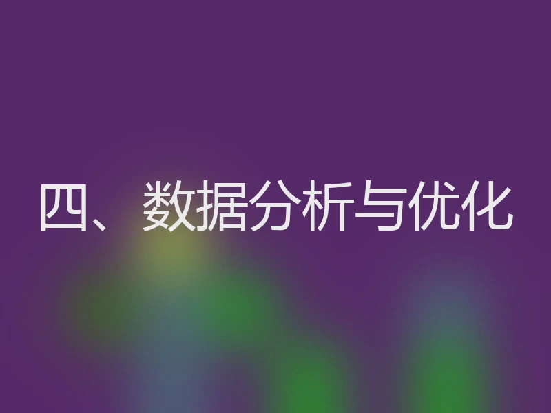 四、数据分析与优化