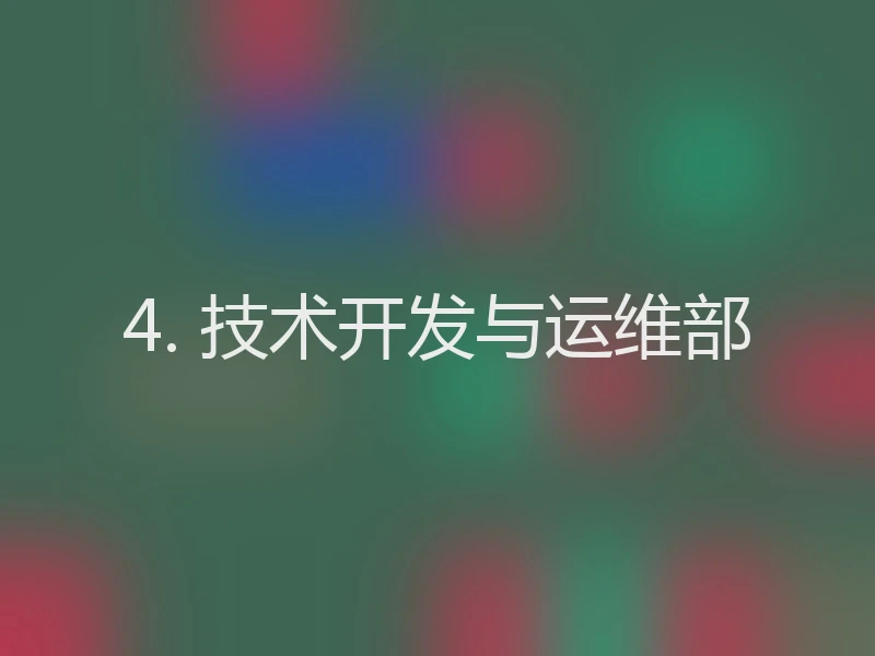 4. 技术开发与运维部