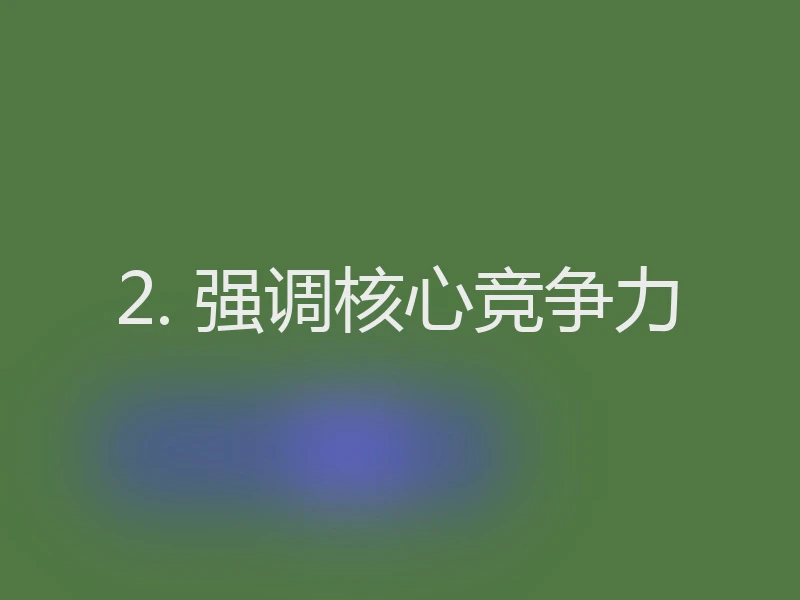 2. 强调核心竞争力