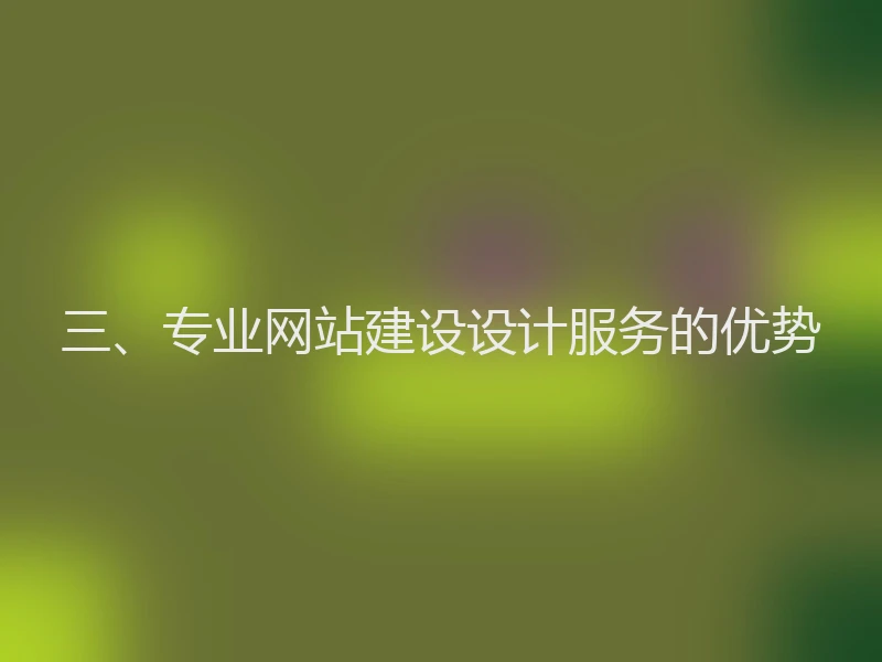 三、专业网站建设设计服务的优势